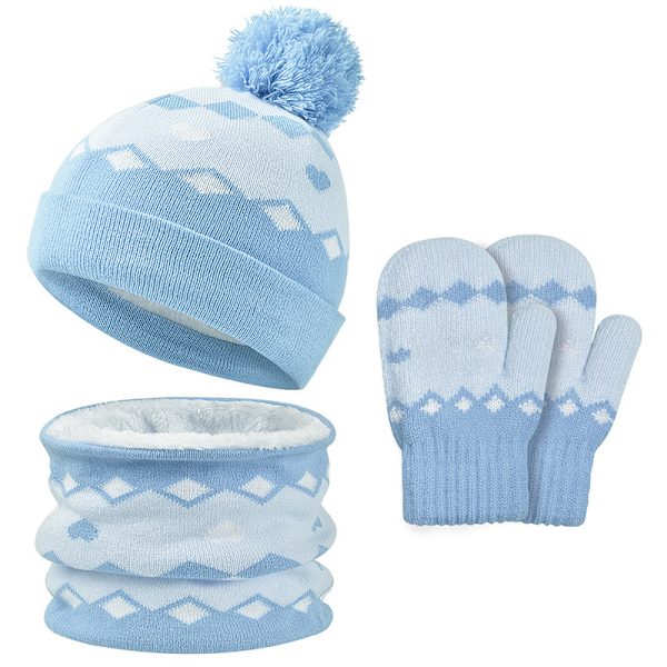 3st Barn Vintermössa Scarf Handskar Set BLUE