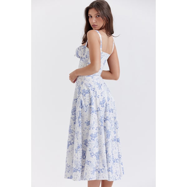 Dam Summer Grimma Smocked Maxiklänning Slit Grimma Klänningar Floral blue XL