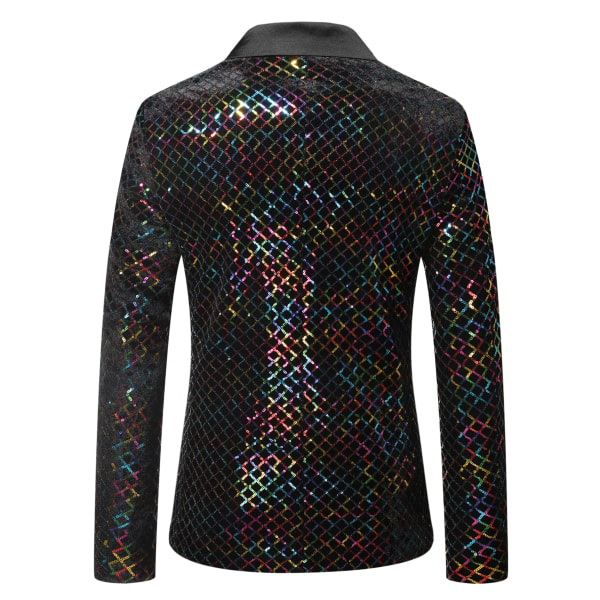 Män glänsande paljettjacka kavaj med en knapp Color XL
