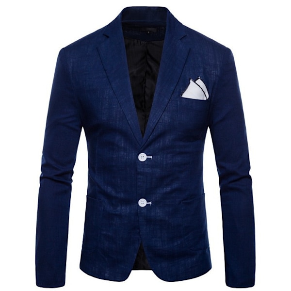 Miesten puku bisnes häät juhlatakki toimistobleiseri Dark Blue L