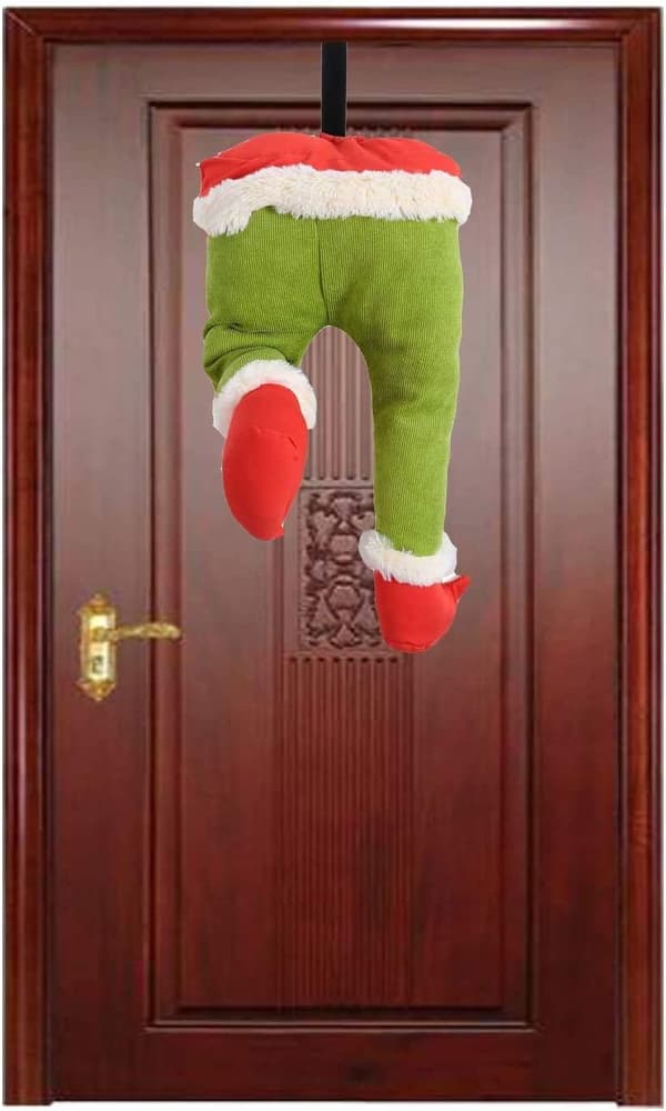 Fluffig grön Grinch julgransdekoration Legs