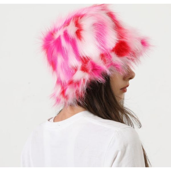 Dames Vinter Kunstig Pels Fuzzy Varmt Spandhat Pink