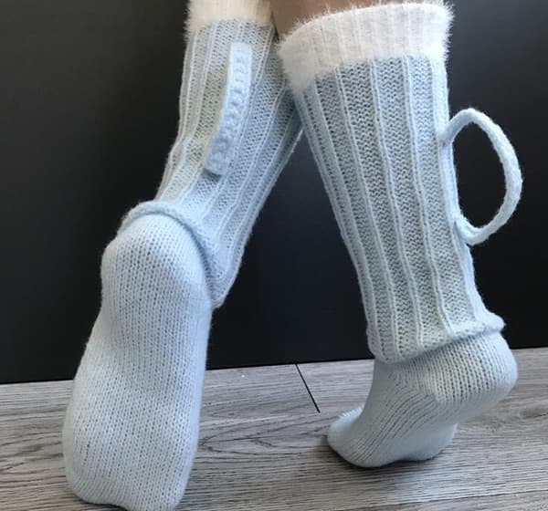 Ölstrumpor Mid Calf Varma Ullstrumpor Blue
