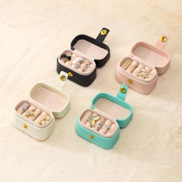 Mini Ring Oppbevaringsboks Organizer Reise Smykkeetui Blue