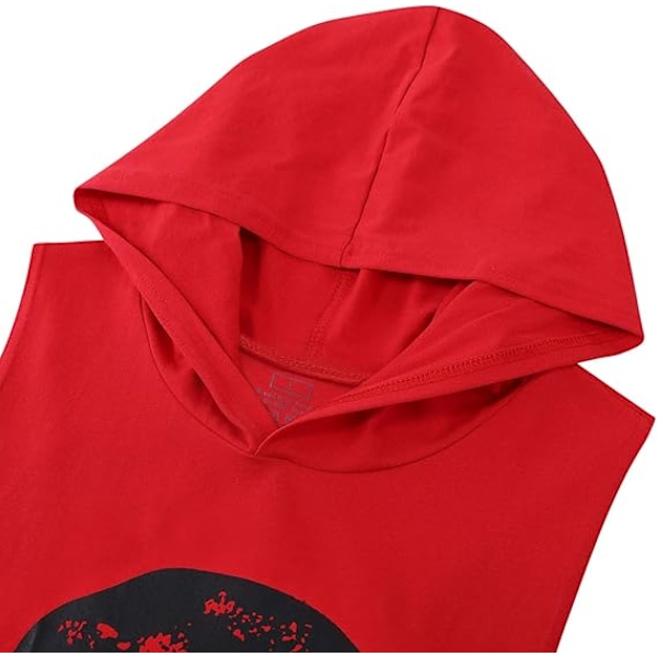 Miesten treenihupparihihaton lihaspaita kehonrakennukseen Red XS