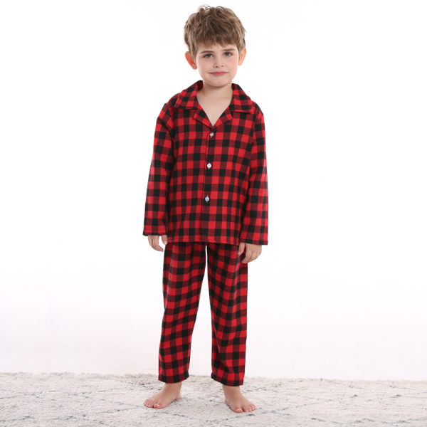 Jul Familj Matchande Kläder Röd Rutig Pyjamas Red 100cm