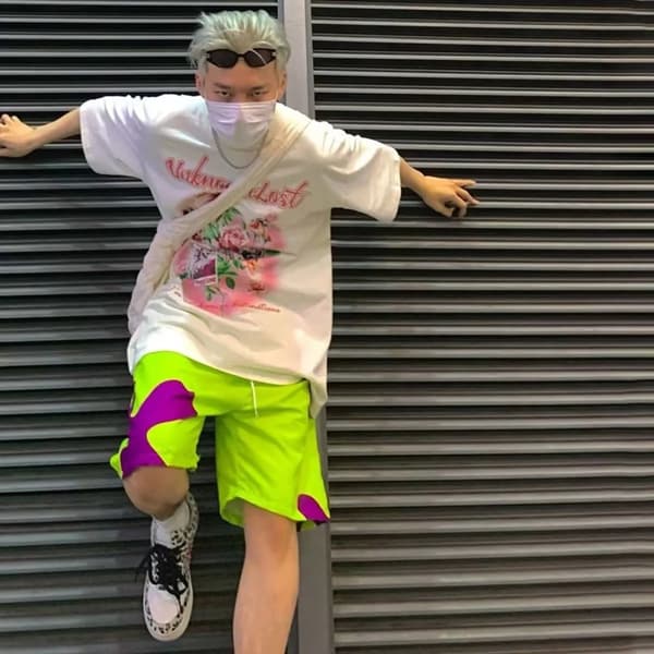 Herre Badebukser 3D Morsom Trykk Elastisk Midje Shorts M