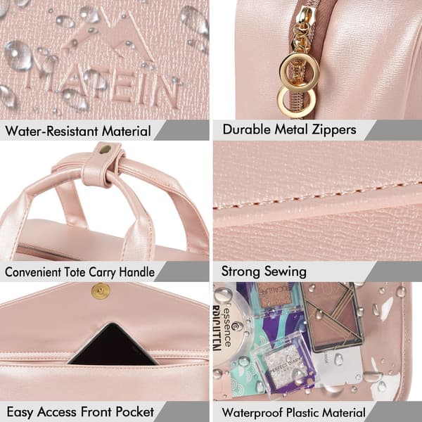 Vedenkestävä Toilettinen Matkakassi Ripustuskoukulla Pink