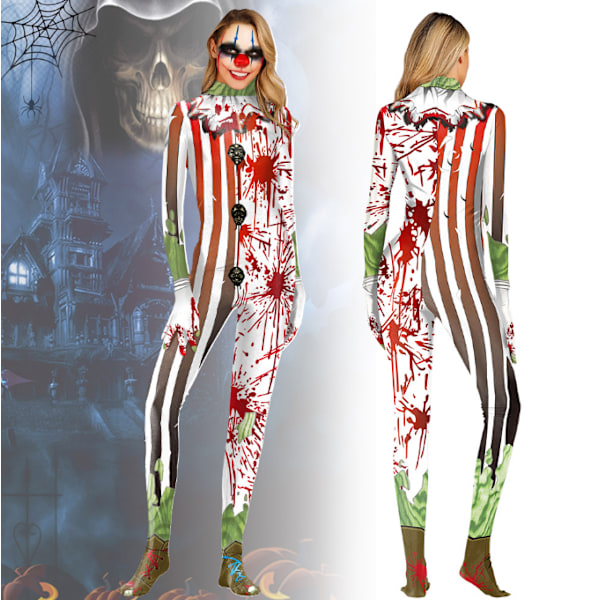 Clown Dräkt Kvinnors Halloween Bodysuit Dräkt S