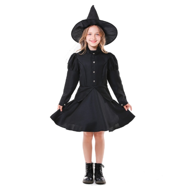 Flickor Black Fancy Fairytale Witch Costume XL