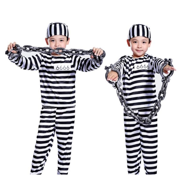 Halloween-dräkt för fånge med handbojor Boy M