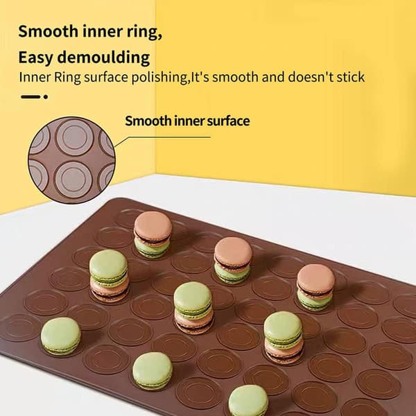 Silikon Macaron Bageplader, 2 Ikke-Klæbende Silikon Bageplader