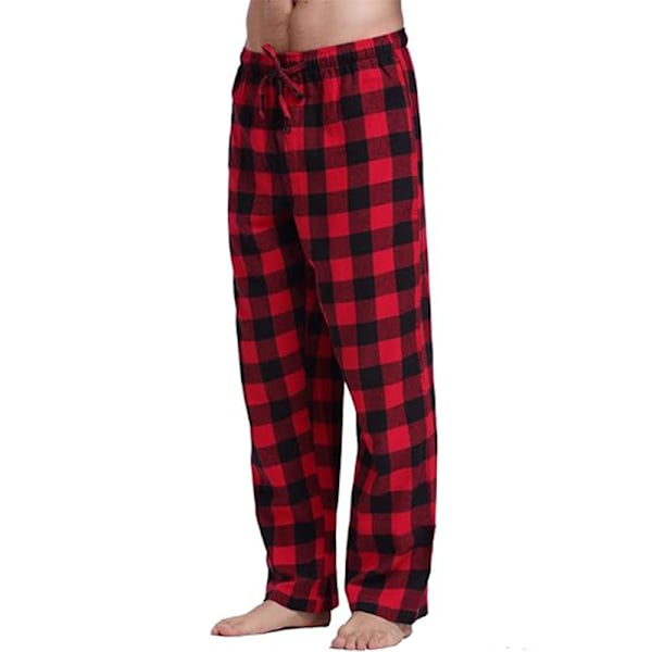 Mænds Plaid Pyjamasbukser, Bløde Lounge Pyjamasbukser med Lommer Green XL