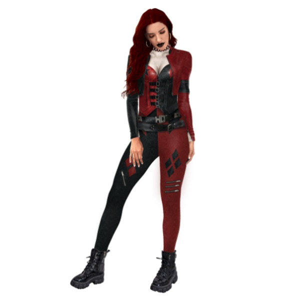Kvinnor Halloween Clown kostym Joker kostym L