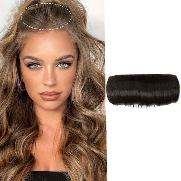 Hårvoluminnlegg med usynlige falske hårklemmer og fluffy puter black