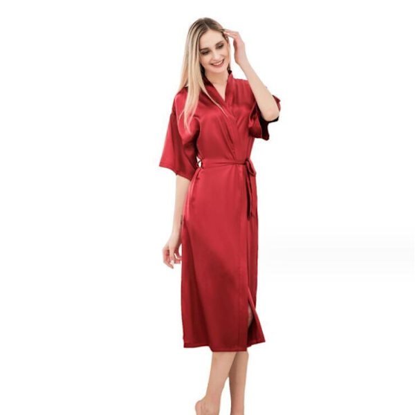 Dammorgonrock i Silke, Lyxig Badrock för Brudtärna Red XL