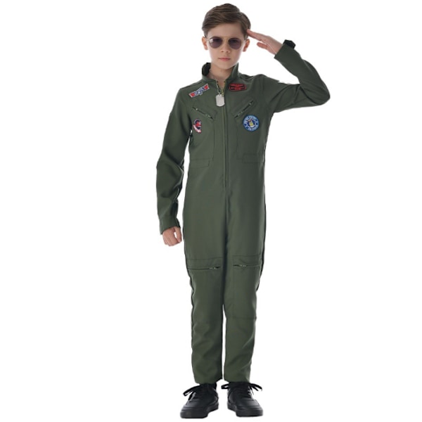 Flygdräkt pilotdräkt Halloween Cosplay för pojkar M