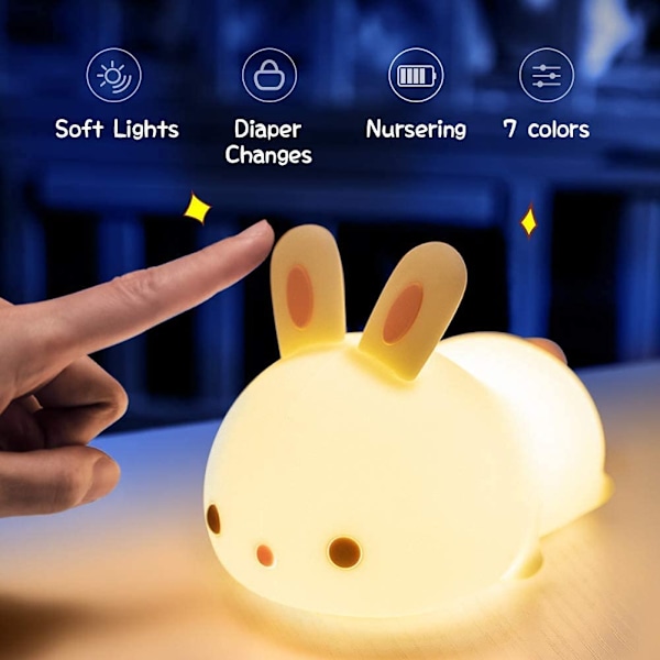 Bunny Night Light med 7 färger som ändras Basic