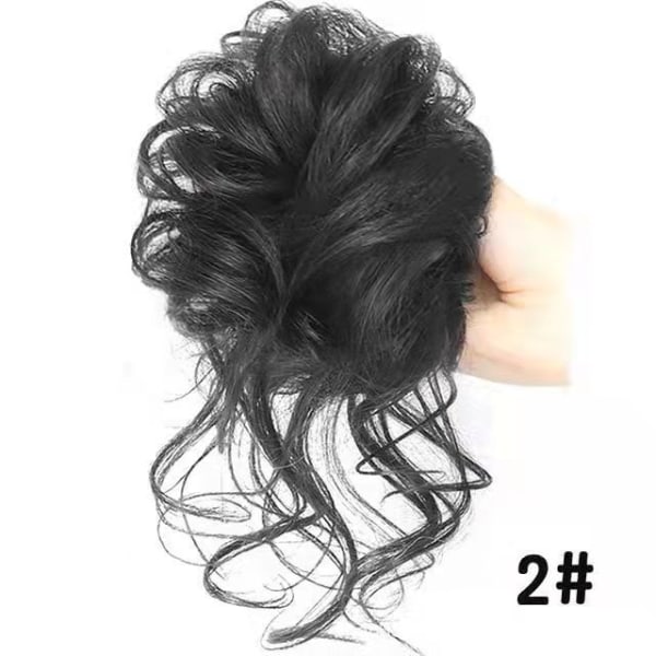 Messy Bun -hiuslisuke, Röpelöinen Updo -elastisella hiuslisukkeella black