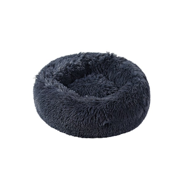 Lugnande Hundbädd för Små Hundar - Tvättsbar Liten Husdjursbädd Dark Grey 60cm