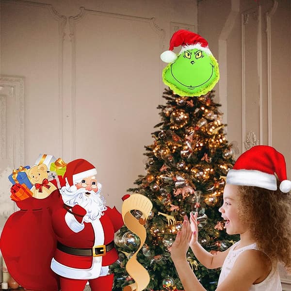 Fluffig grön Grinch julgransdekoration Head