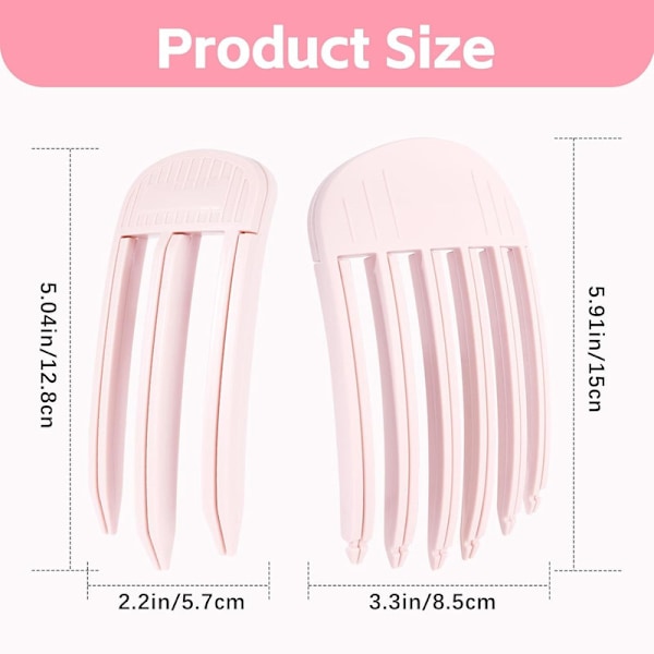 2 st hårvolymclips för fluffiga lugg, enkel hög kronvolymkam Black
