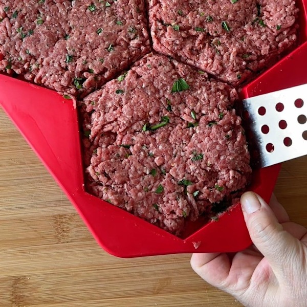 Sekskantet Silikonform til Burgerbøffer Style 2
