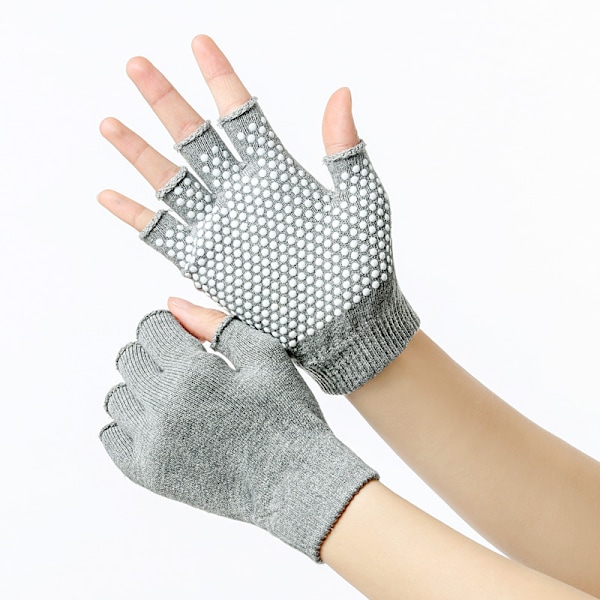 Fingerløse Yogahandsker med Skridsikre Teksturerede Perler Grey