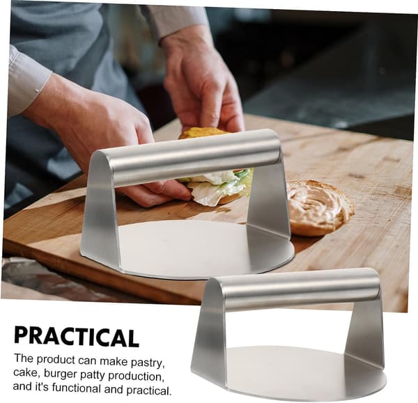 Heavy Duty Glatt Hamburgerpresse i Rustfritt Stål Round