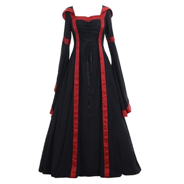 Klänningar i viktoriansk renässans för kvinnor black 3XL