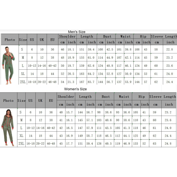 Joulu-Onesiet Aikuisille, Onesie-Asu, Pyjama, Naisille, Pyjamasetti Men Green L