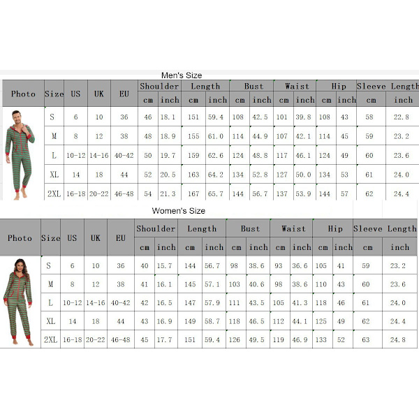Julpyjamas för vuxna, Onesie-dräkt, Pyjamas för kvinnor, Pyjamasuppsättningar Men Green XL