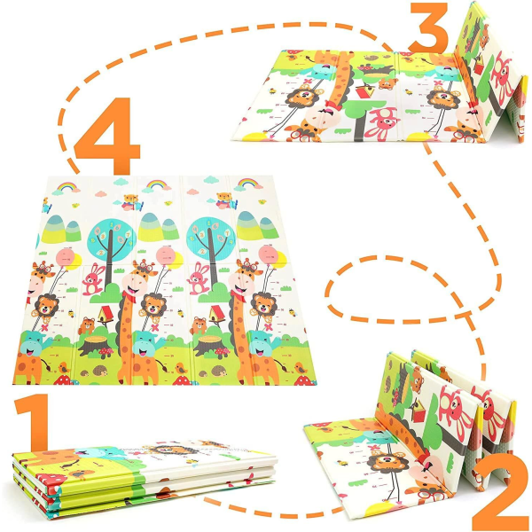 Reversibel Stor Baby Leke Matte for Kryping Style 3 200*180*1cm