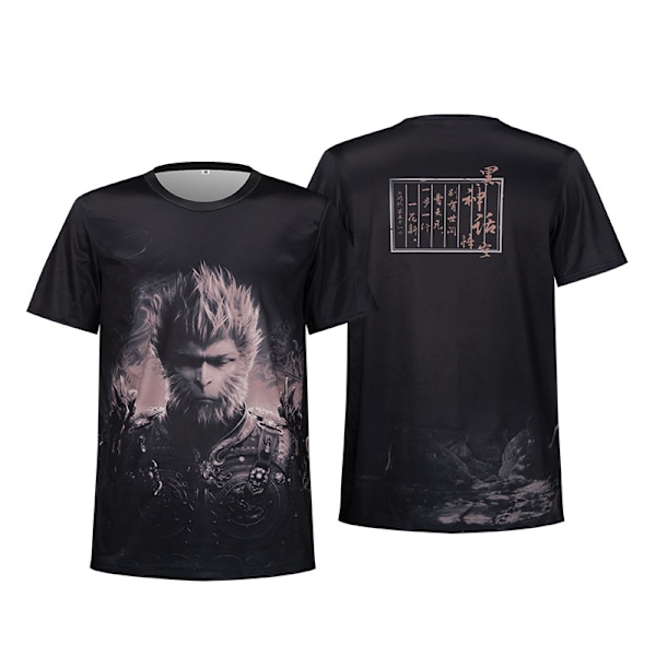 Black Myth Sun Wukong T-skjorte, Menn Kort Ermet Trykt T-skjorte Q2 2XL