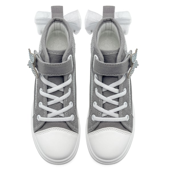 Flickor Bedårande Mode Höga Casual Canvas Sneakers grey 34