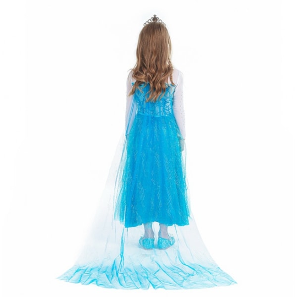 Flickor med paljetter Princess Costume Långärmad Klä upp blue 120cm