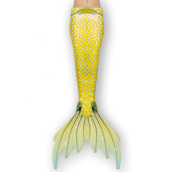 Girl Mermaid Tail med Monofin yellow 140