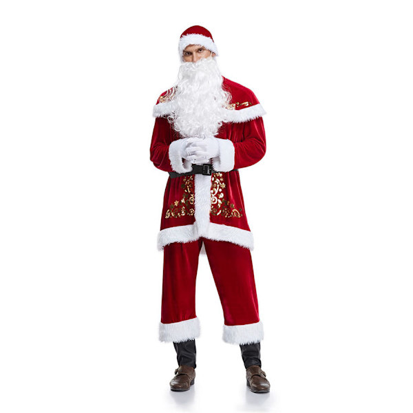 8-delad Jultomte Kostym för Herrar - Festkläder för Julen 4XL