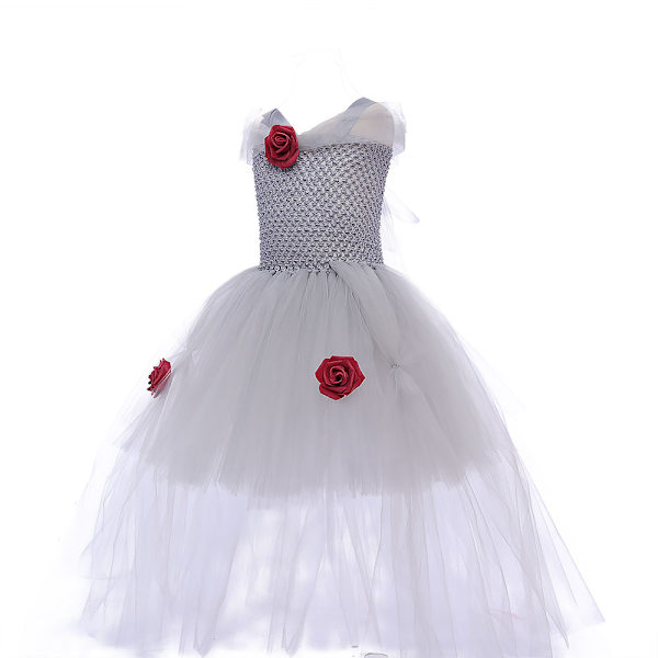 Halloween Häxa Vampyr Kostymer Flickor Drottning Karneval Party White S