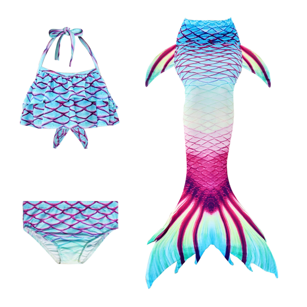 3-delat set flickor sjöjungfrusvans bikini badkläder set STYLE 8 120cm