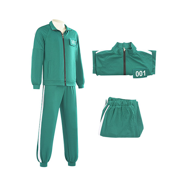 Squid Game Spiller 001/456 Voksen Cosplay Track Suit No.001 S