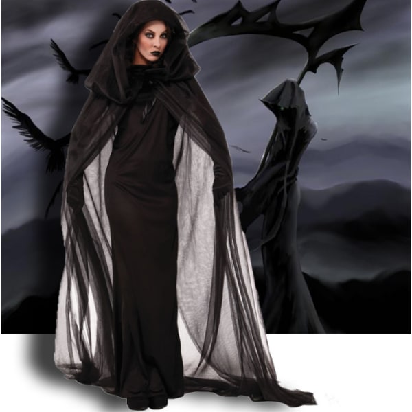 Halloween- set, Cape Cosplay-dräkt med huva L