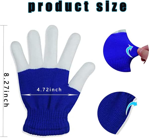 LED-lysende Rave-leker, Glow Finger-hansker for barn Blue