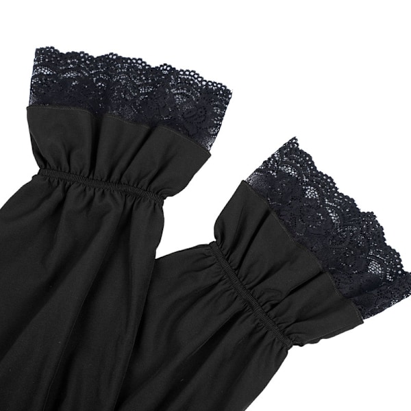 Pirat Skjorta Herr Renässans Viktoriansk Vampyr Poet Skjortor med Volanger Black XL