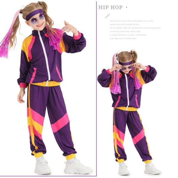 Hip Hop-kostymer Sportsdansklær for barn Purple L