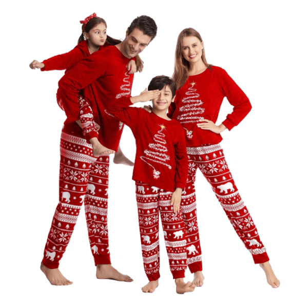 Familj Jul Pyjamas Set Pojkar Flickor Semester Pjs Baby 18M