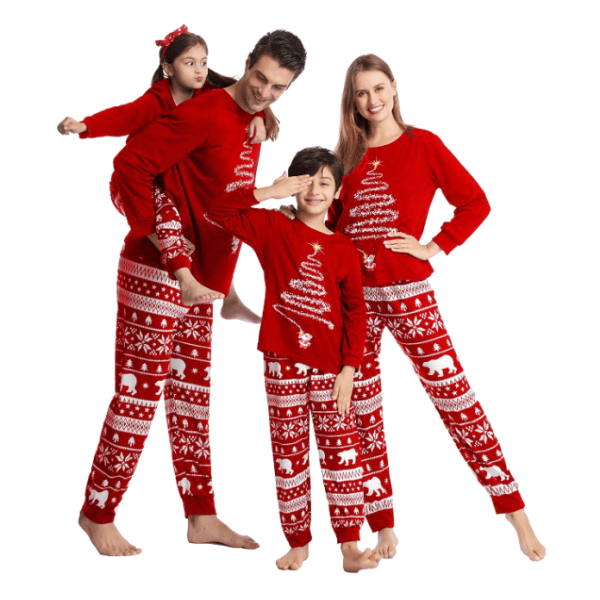 Familj Jul Pyjamas Set Pojkar Flickor Semester Pjs Kids 3T