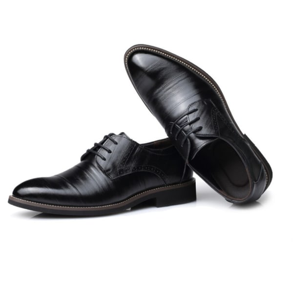 Läderfodrad klänning för män Oxfords skor Black 43