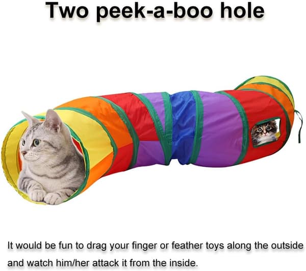 Kattunnel, Kattuber för Innekatter, Hopfällbar Rainbow S shape