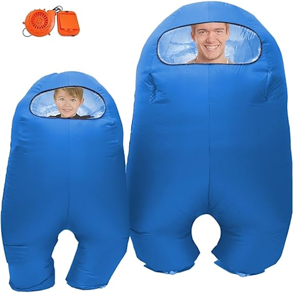 Uppblåsbar Astronaut Rymddräkt Uppblåsbar Dräkt Helkroppsdräkt Halloween Cosplay Dräkter Blue Kid
